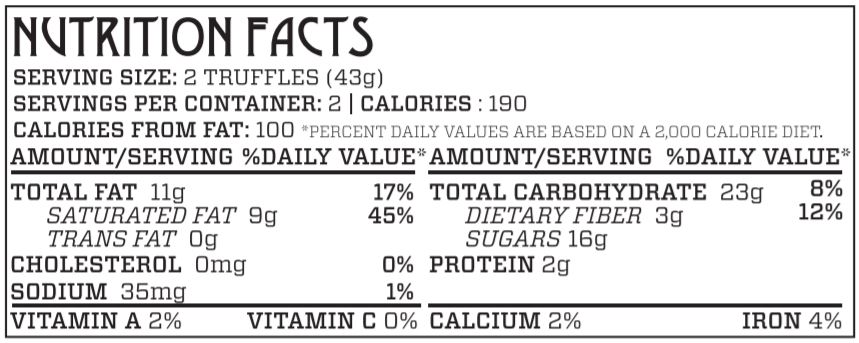 Triple G Chocolate Truffle Nutrition Facts